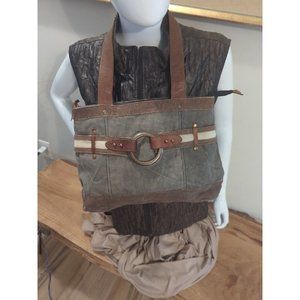 Mona B upcycled canvas purse